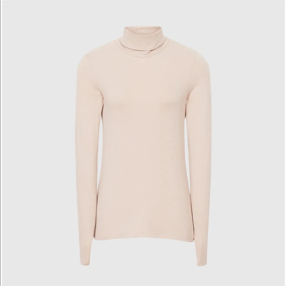 NWT REISS PHOEBE JERSEY ROLLNECK TOP NUDE - Picture 5 of 12